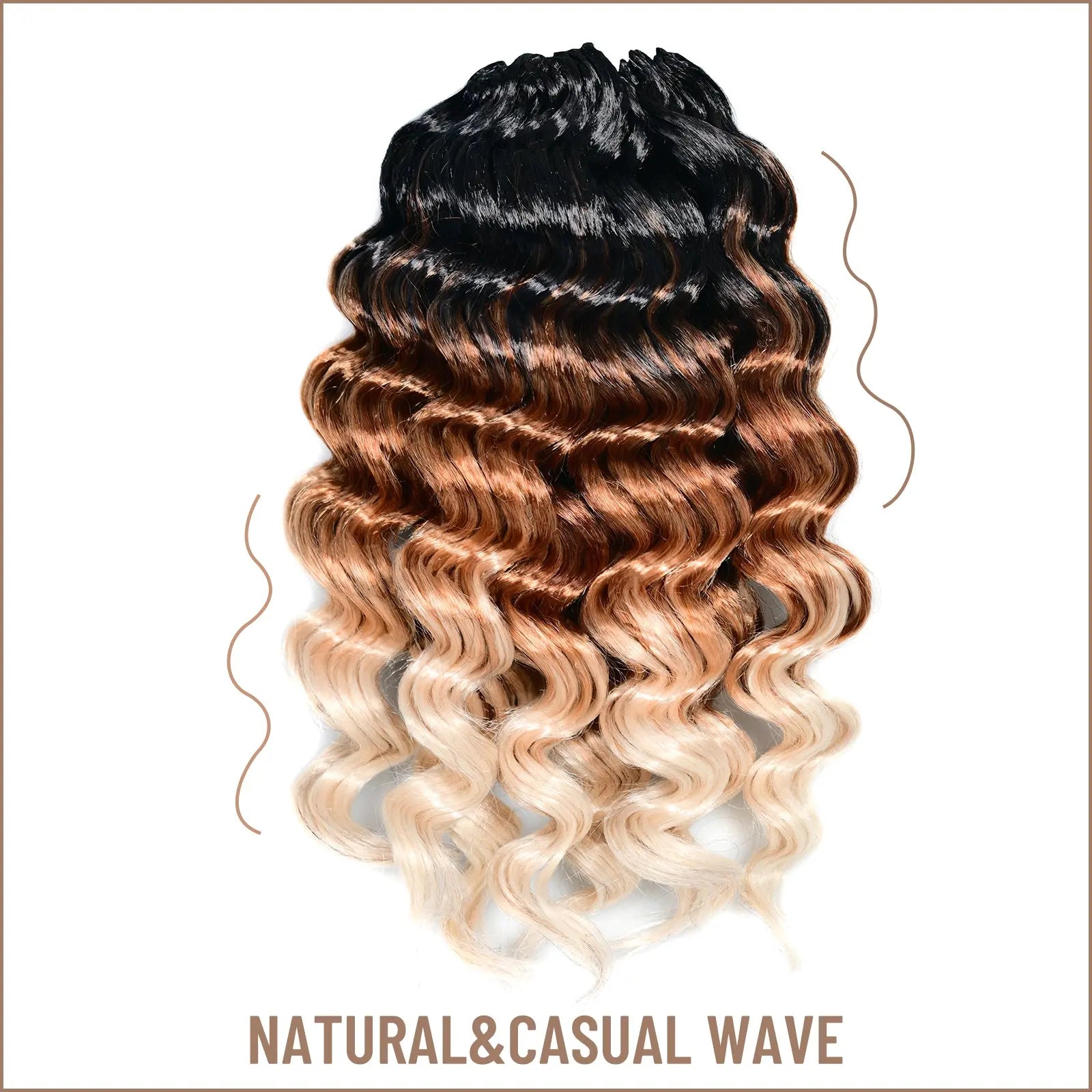 1 Pack OC | Toyotress® Ocean Wave Crochet Hair 9-16 Inch Synthetic Wave Curly Hair Extensions Toyotress